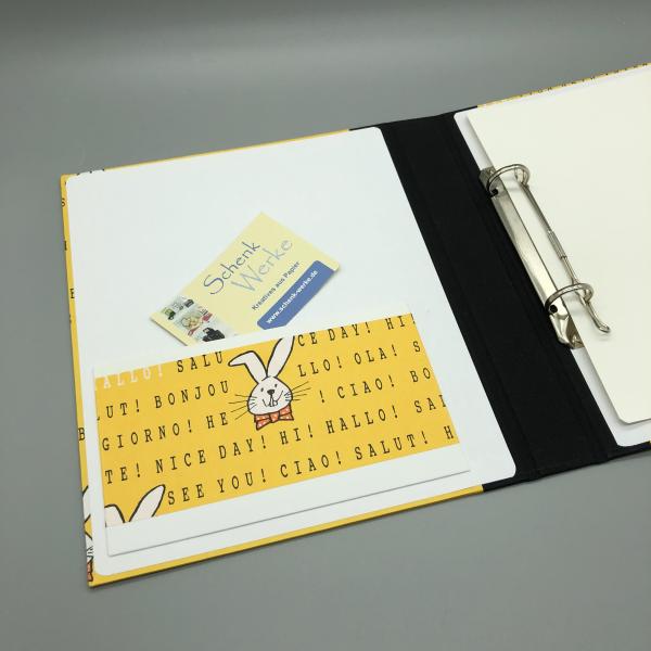 Planer Ringbuch Ringmechanik Steckfach Stift gelb schwarz